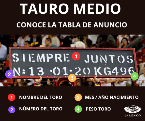 Tauro Medio  conoce la tabla del anuncio del Toro.
