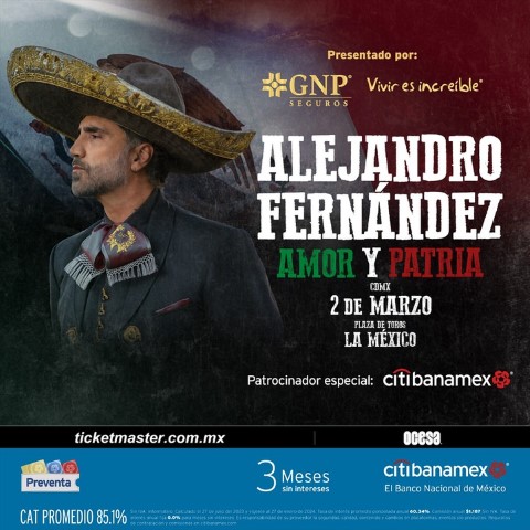 CONCIERTO Alejandro Fernandez Gira Amor y Patria