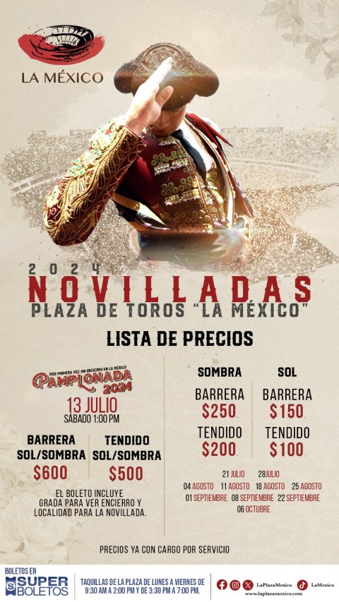 Lista de precios Novilladas 2024