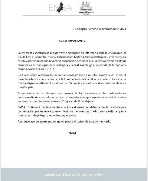 Regresan los toros a GUADALAJARA.